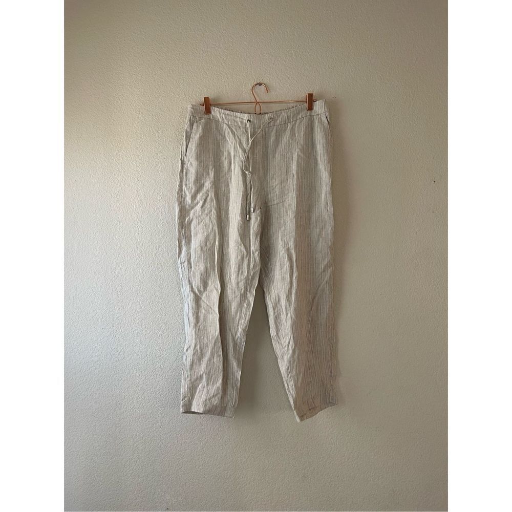NWT chicos linen ankle drawstring pants size large‎